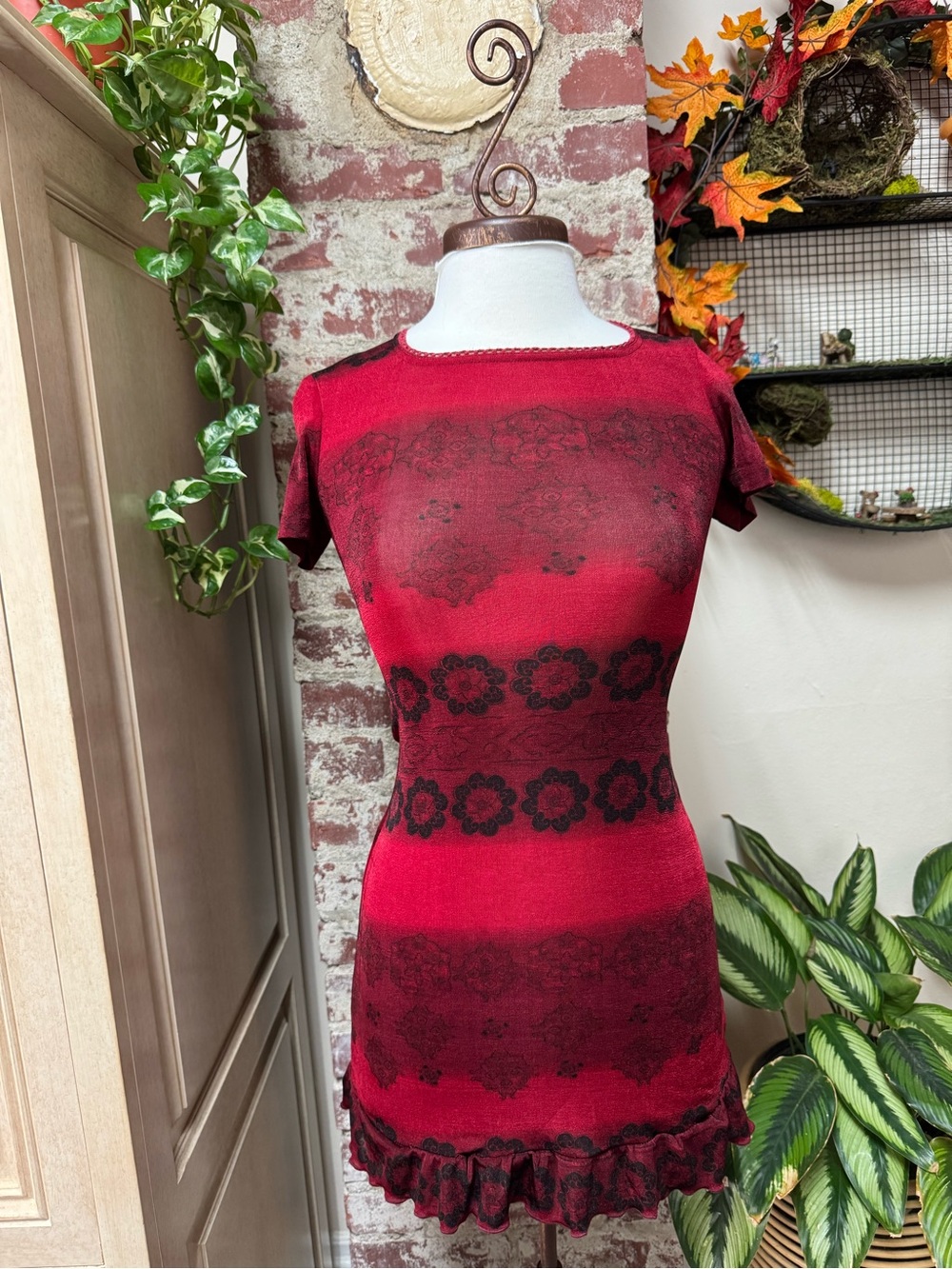 Vintage Inspired Whimsigoth Mesh Mini Dress Small